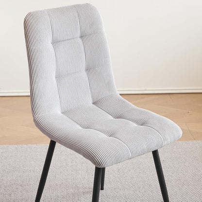 8 Esszimmerstühle Modern, Samt & Cord, Schwarz + Hellgrau