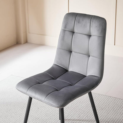 8 Esszimmerstühle Modern Grau & Hellgrau, Gepolstert