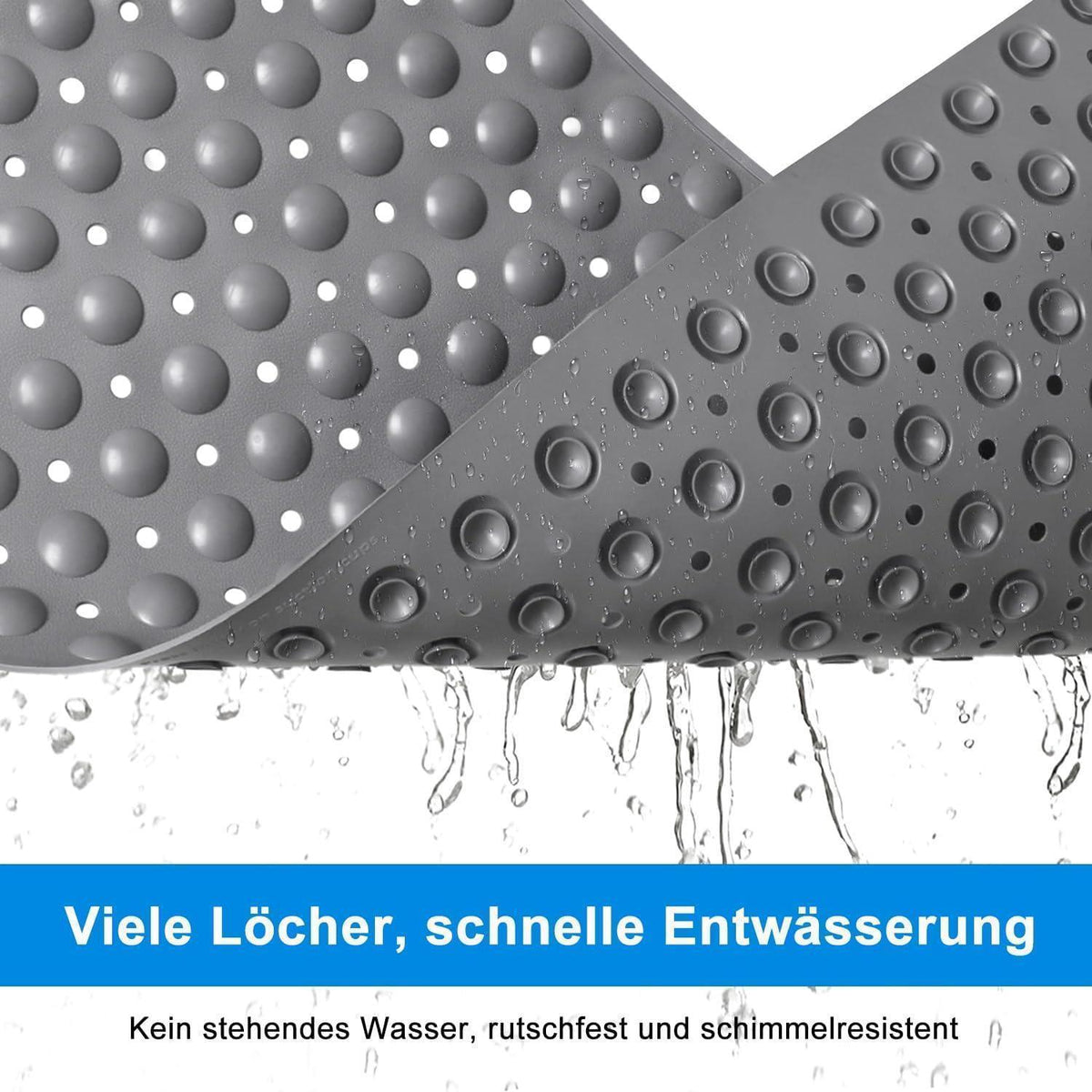 Rutschfeste Duschmatte 80x80 cm | TPE Massage Matte mit Saugnäpfen