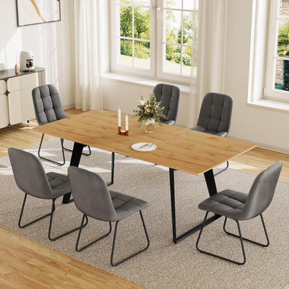 Ausziehbarer Esstisch Set mit 6 Grau Stühlen – Essgruppe Modern