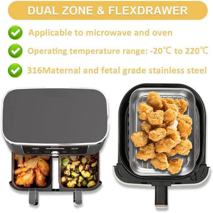 Edelstahl Backform Set für Ninja Double Stack Heißluftfritteuse