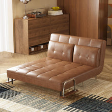 3-in-1 Schlafsofa aus Kunstleder – Retro 2-Sitzer (150cm)