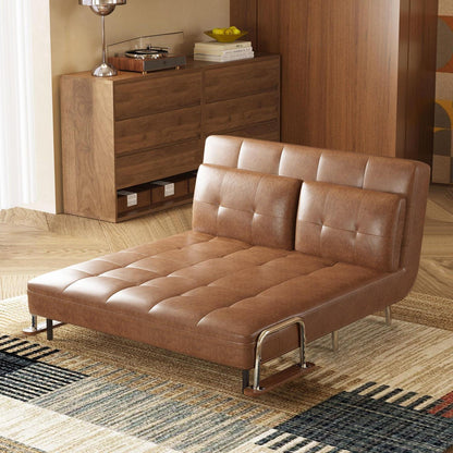 3-in-1 Schlafsofa aus Kunstleder – Retro 2-Sitzer (150cm)