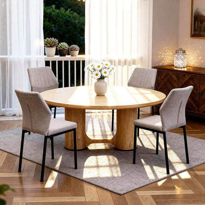 Esszimmerstühle 6er Set – Beige Polsterstühle für Küche & Wohnzimmer