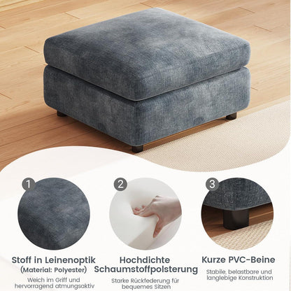 Sitzhocker mit Stauraum – Gepolsterter Fußhocker für Wohnzimmer