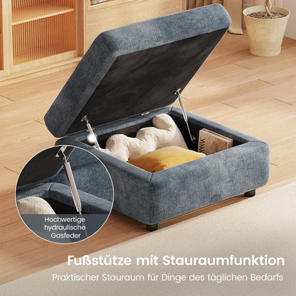 Sitzhocker mit Stauraum – Gepolsterter Fußhocker für Wohnzimmer