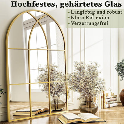 Bogen Wandspiegel Fischgrät Gold 75x100 cm