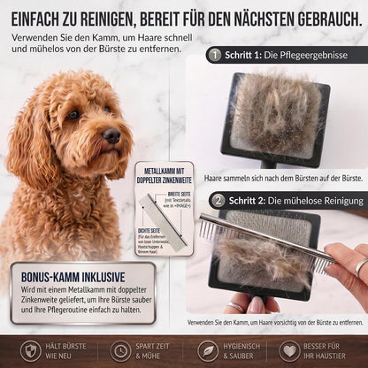 Slicker Bürste für Hunde & Katzen – Langhaar & Unterwolle