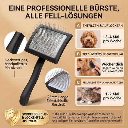 Slicker Bürste für Hunde & Katzen – Langhaar & Unterwolle