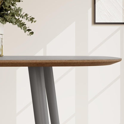 Moderner Esstisch für 4-6 Personen | 120cm Graues Holz mit Metallbeinen