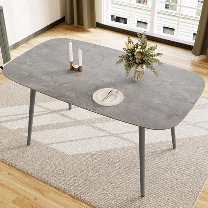 Moderner Esstisch für 4-6 Personen | 120cm Graues Holz mit Metallbeinen