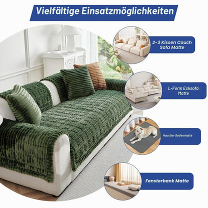 Dicker Sofaüberzug Grasgrün 70x150cm - Rutschfest & Weich