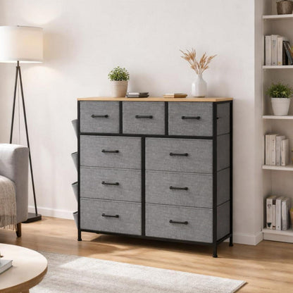 Kommode mit 9 Schubladen – Moderner Stoffschubladenschrank