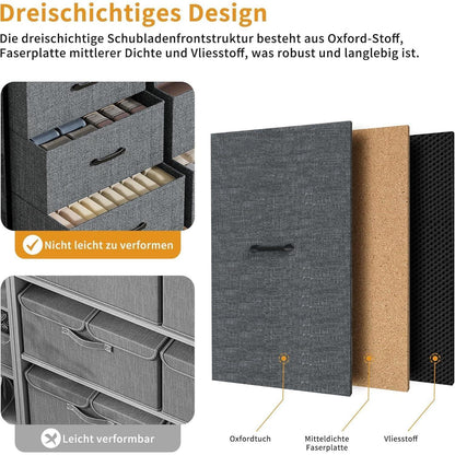 Kommode mit 9 Schubladen – Moderner Stoffschubladenschrank