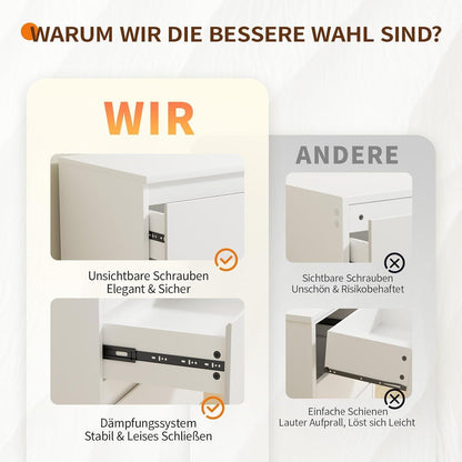 Weisse Kommode mit 6 Schubladen – 120x40x75 cm
