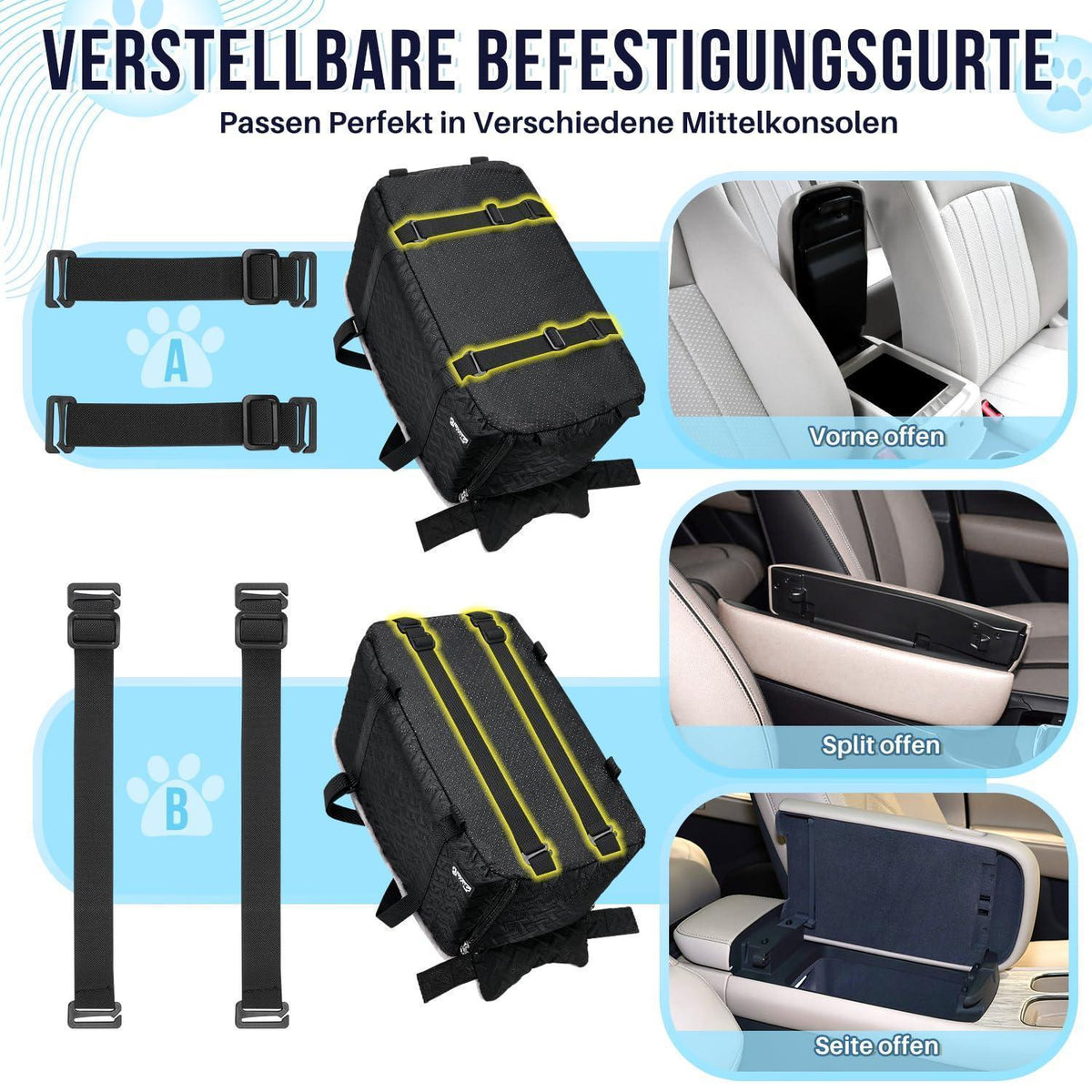 Hundesitz Mittelkonsole – Bequem & Sicher für Kleine Hunde bis 9 lbs