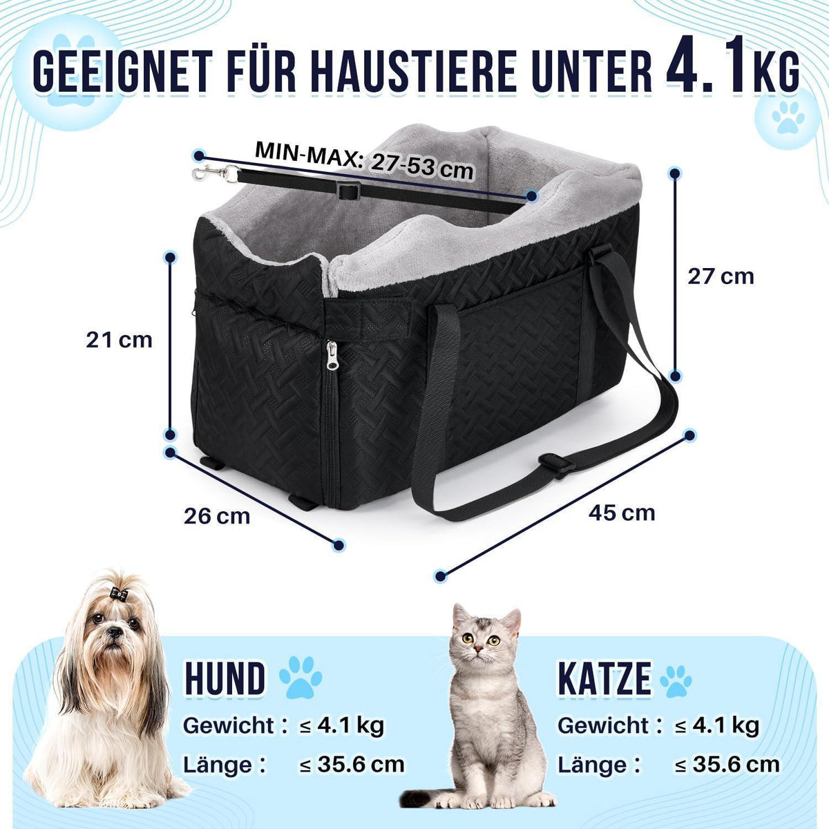Hundesitz Mittelkonsole – Bequem & Sicher für Kleine Hunde bis 9 lbs