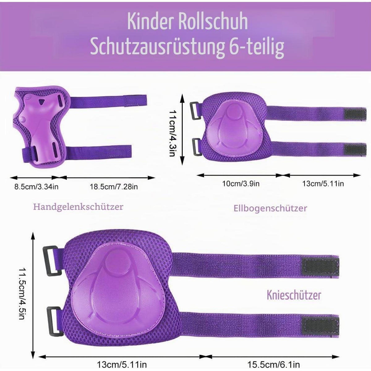 Kinder Schoner Set 6in1 – Knieschützer, Ellenbogen & Handgelenk