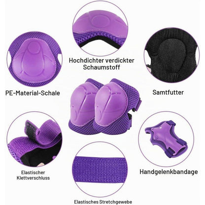 Kinder Schoner Set 6in1 – Knieschützer, Ellenbogen & Handgelenk