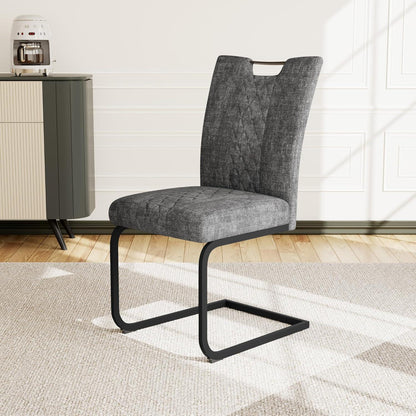 Schwingstuhl Set 2 Grau – Bequemer Esszimmerstuhl mit Sitzkissen