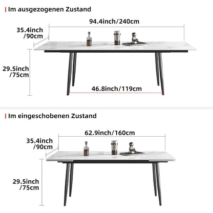 Essgruppe modern, ausziehbar (240cm) mit 8 Stühlen