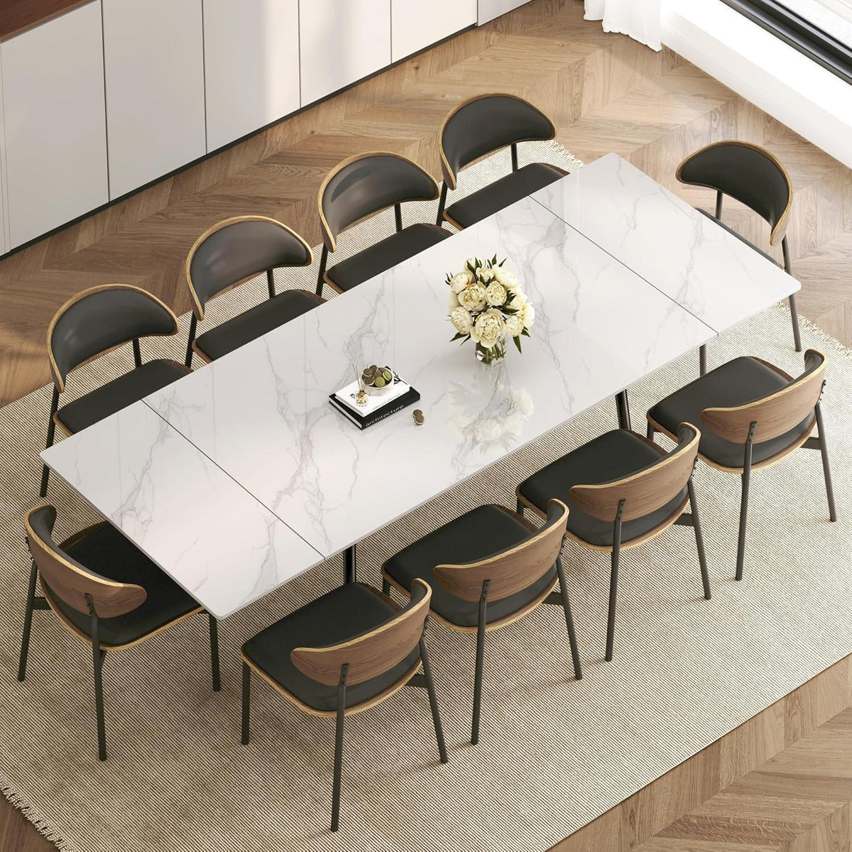 Essgruppe modern, ausziehbar (240cm) mit 8 Stühlen