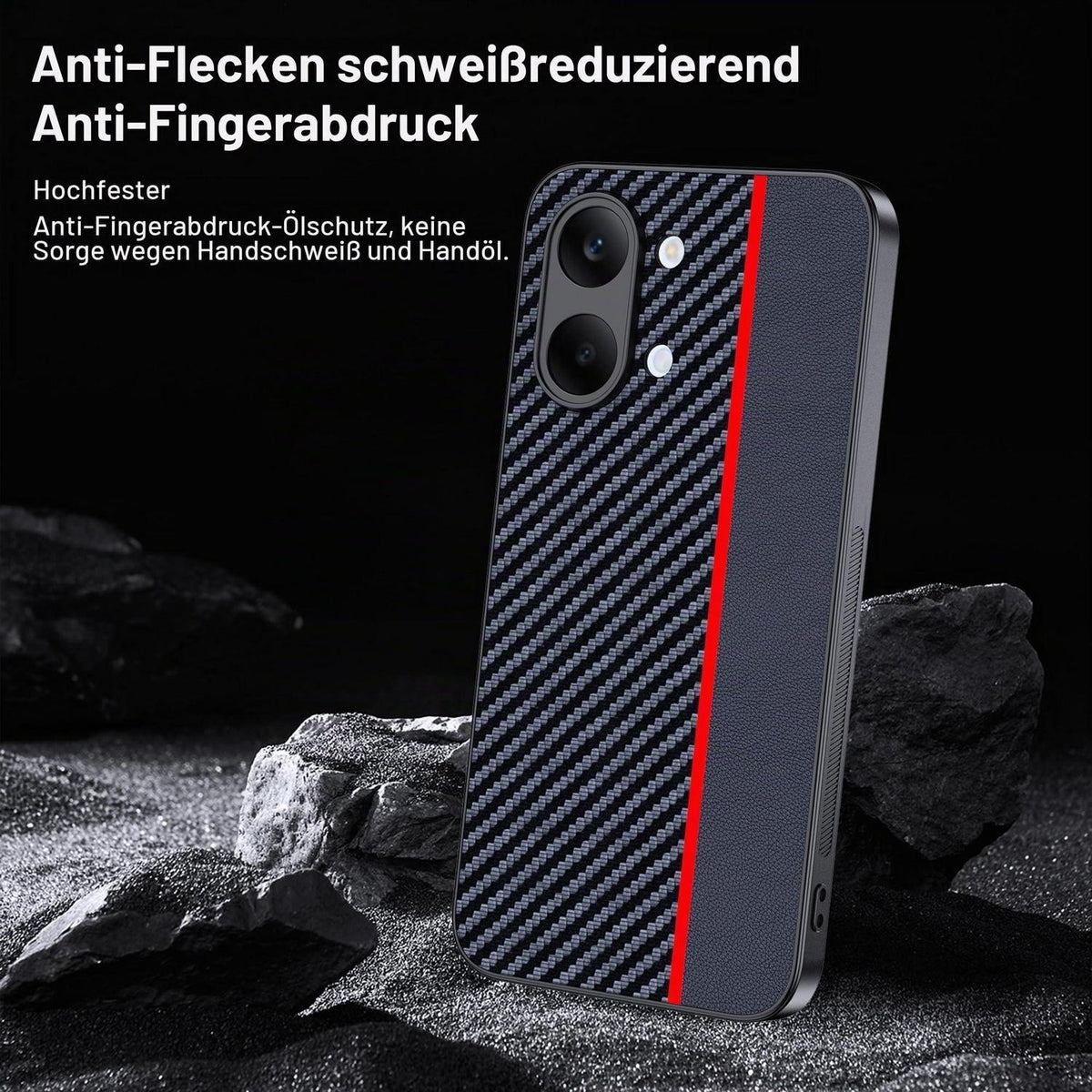 Xiaomi Poco X8 Pro Max Hülle – Wasserdicht, Stoßfest & Carbonfaser Rot/Schwarz
