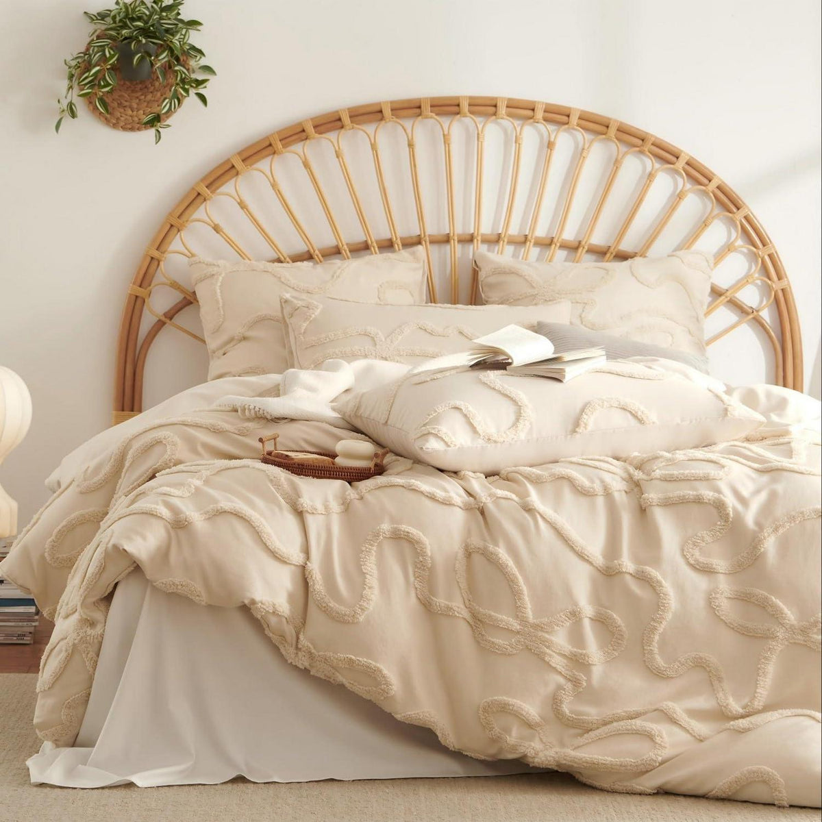 Bettwäsche-Set Boho Getuftet Beige 200x220cm