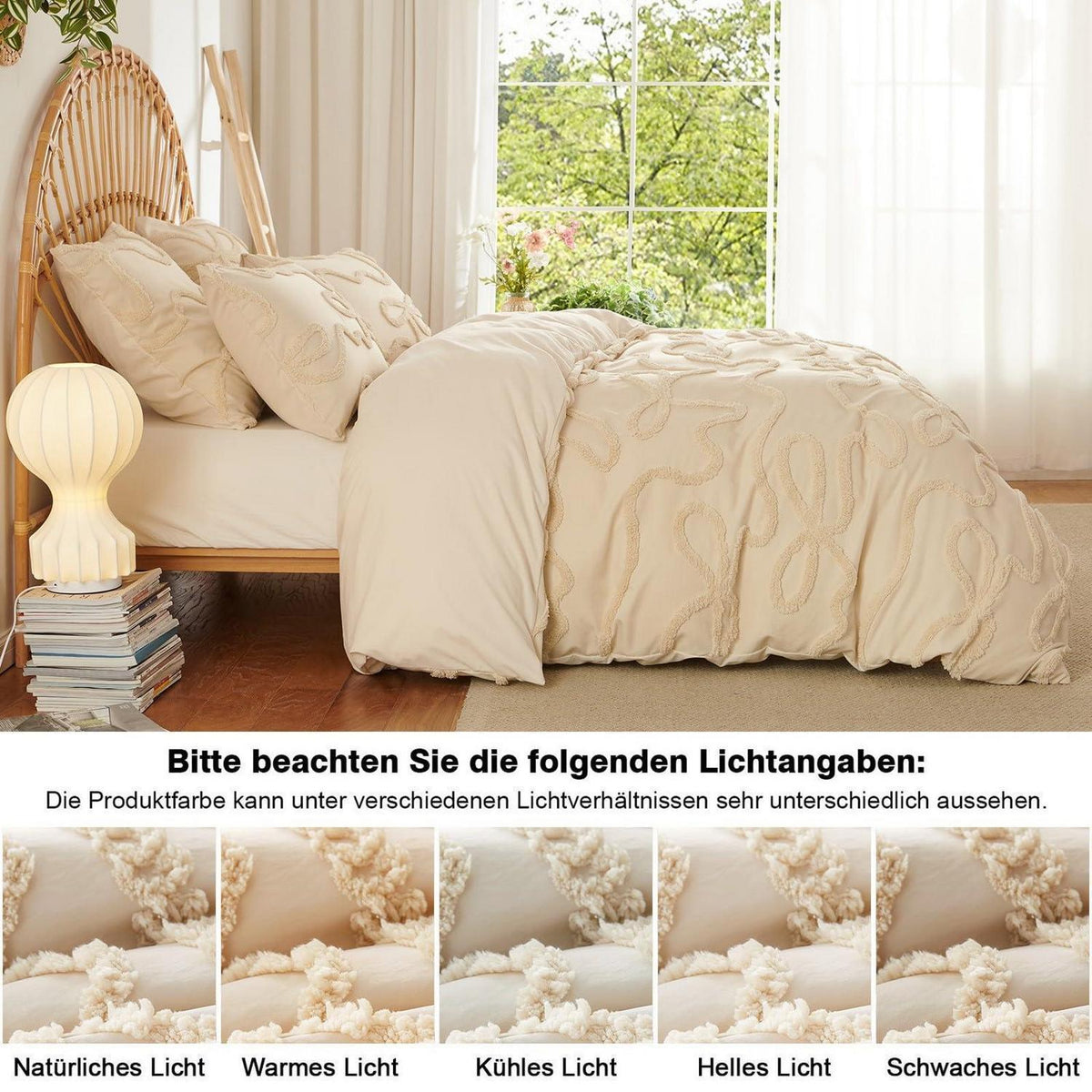 Bettwäsche-Set Boho Getuftet Beige 200x220cm