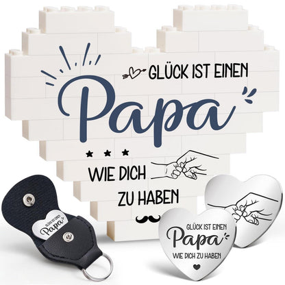Geschenkset Papa: Herz & Schlüsselanhänger für Vatertag