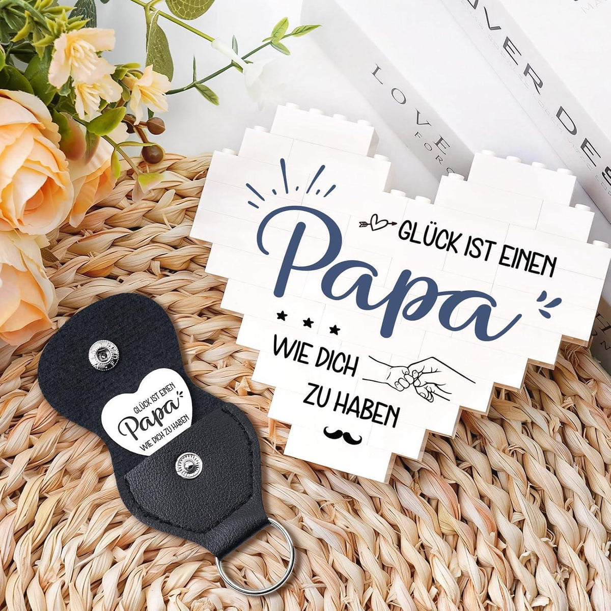 Geschenkset Papa: Herz & Schlüsselanhänger für Vatertag