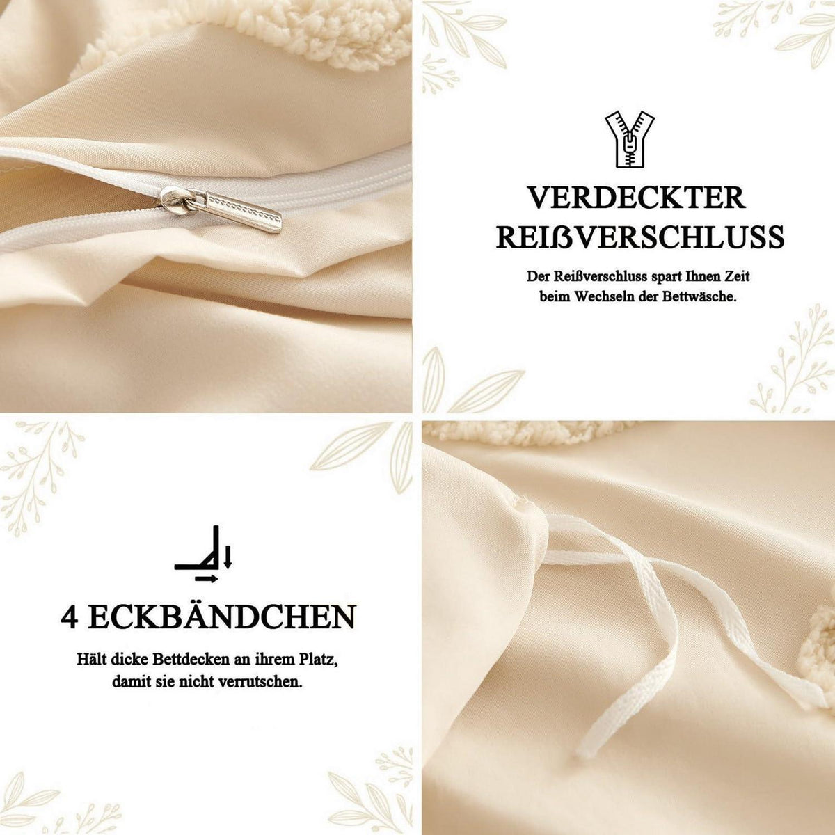 Getuftetes Bettwäsche-Set Beige 135x200cm – Boho Chic