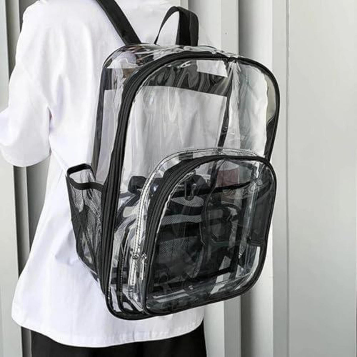 Transparenter Rucksack PVC – Wasserdicht & Groß für Schule, Reise & Stadion