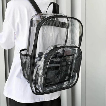 Transparenter Rucksack PVC – Wasserdicht & Groß für Schule, Reise & Stadion