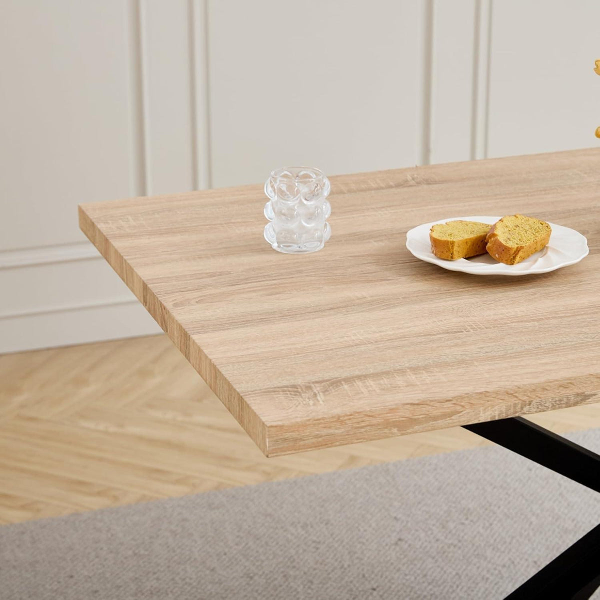 Esstisch Set mit 6 Cord-Stühlen – Modern & Komfortabel