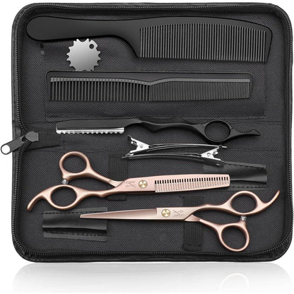 Friseurscheren Set & Kochmesser Bundle – Profi Haarschneideschere + 30cm Fleischmesser
