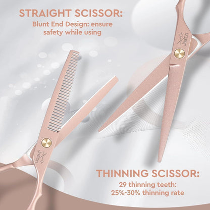 Friseurscheren Set & Kochmesser Bundle – Profi Haarschneideschere + 30cm Fleischmesser