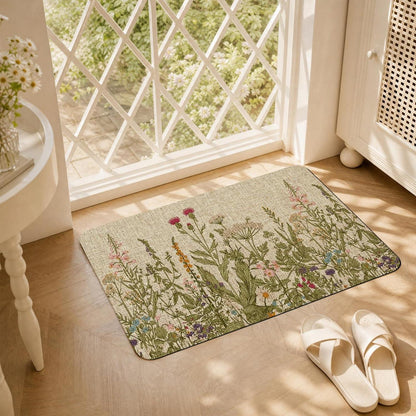 Schmutzfangmatte Blumen Stil 2 – Rutschfest & Waschbar 60x90cm