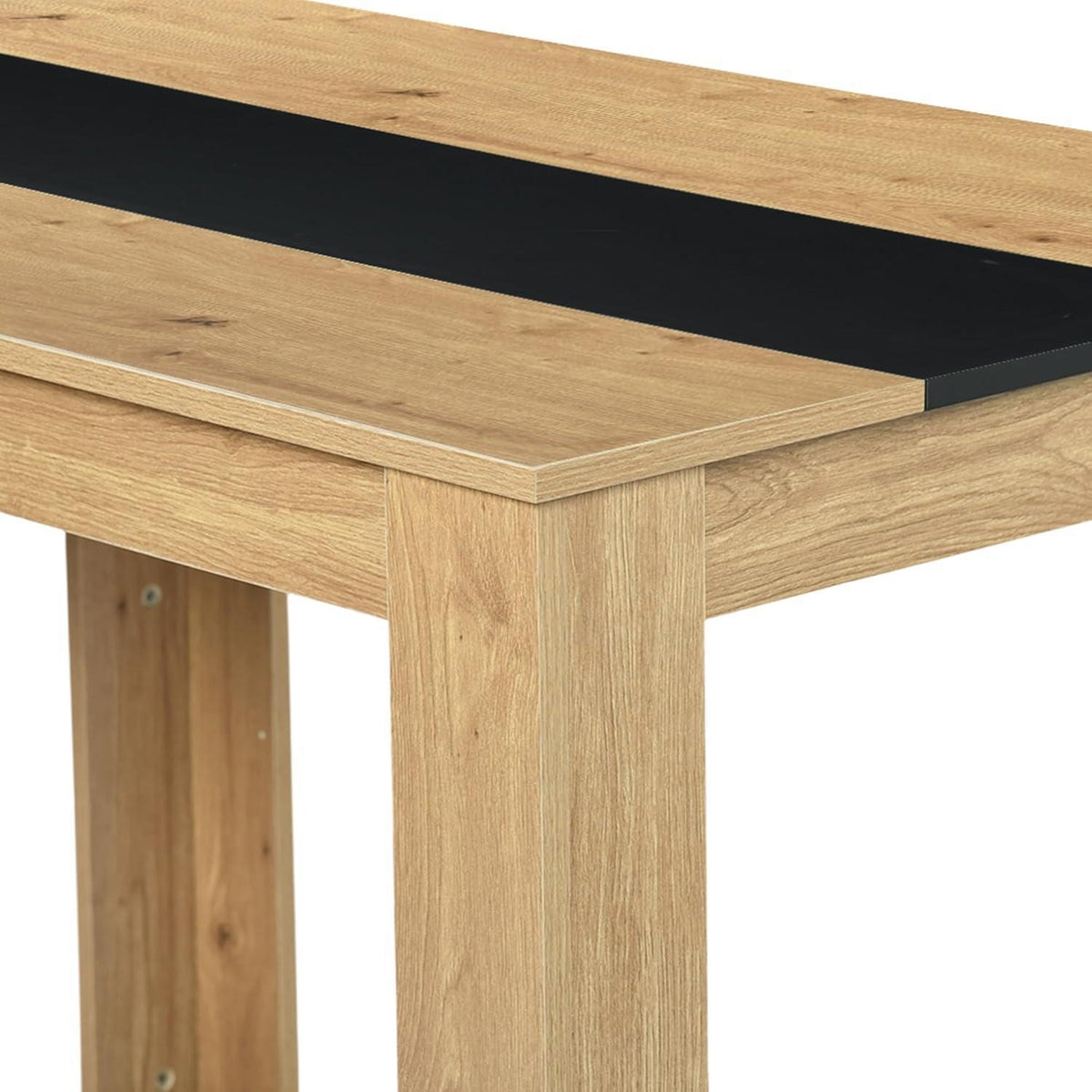 Essgruppe Braun Grau | Esstisch mit 4 Stühlen in Lederoptik