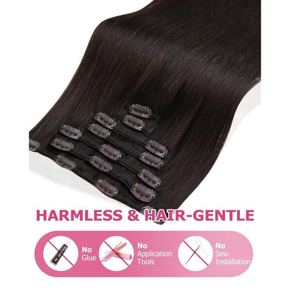 Echthaar Clip-in Extension Dunkelbraun 60cm