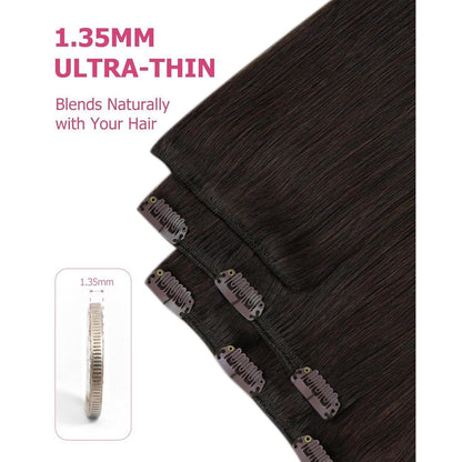 Echthaar Clip-in Extension Dunkelbraun 60cm