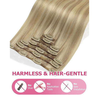 Blond Echthaar Extensions 60cm – Clip-in Haarverlängerung
