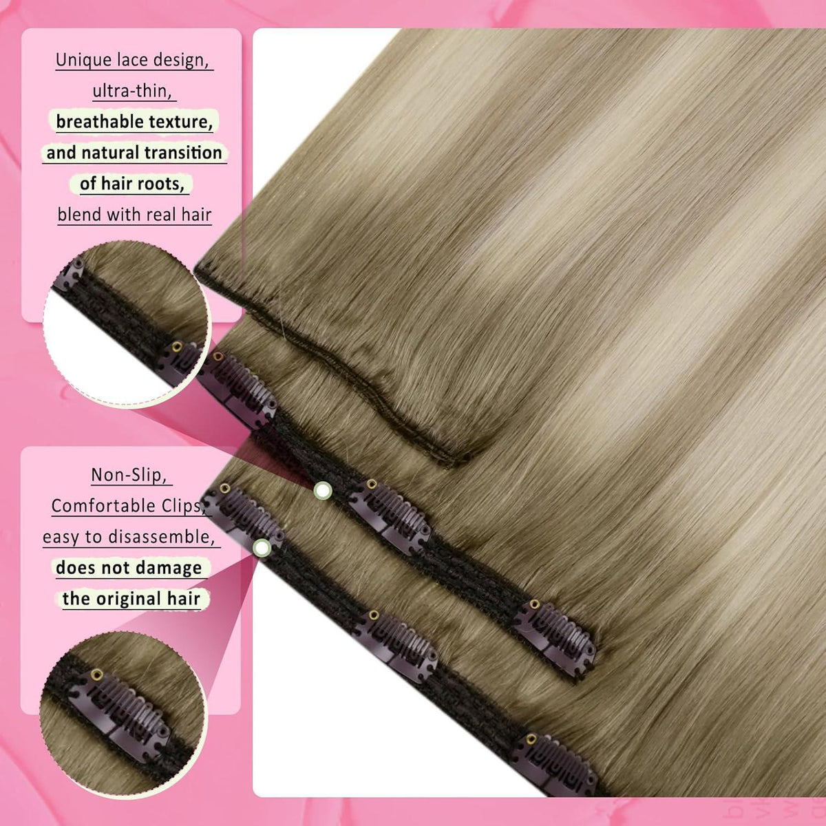 Blond Clip-in Echthaar Extensions 60cm – Remy Haarverlängerung