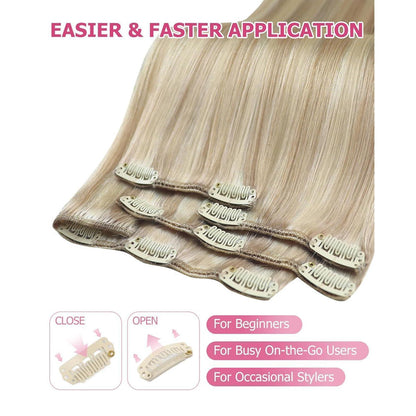 Blond Clip-in Echthaar Extensions 60cm – Volumenspendend & Vielseitig