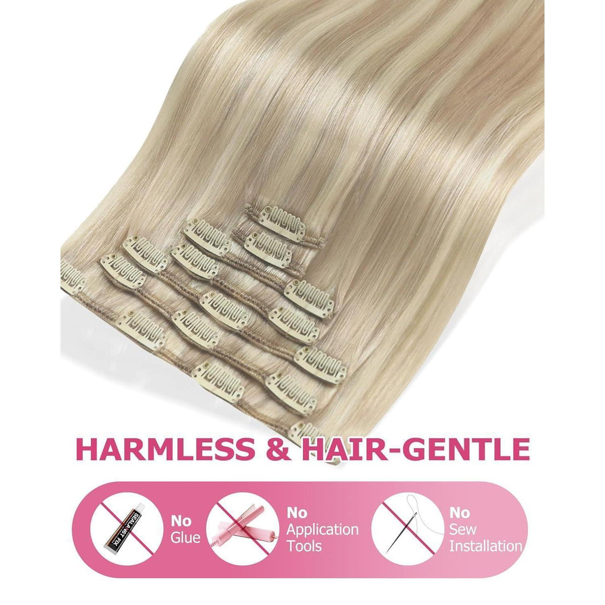 Blond Clip-in Echthaar Extensions 60cm – Volumenspendend & Vielseitig