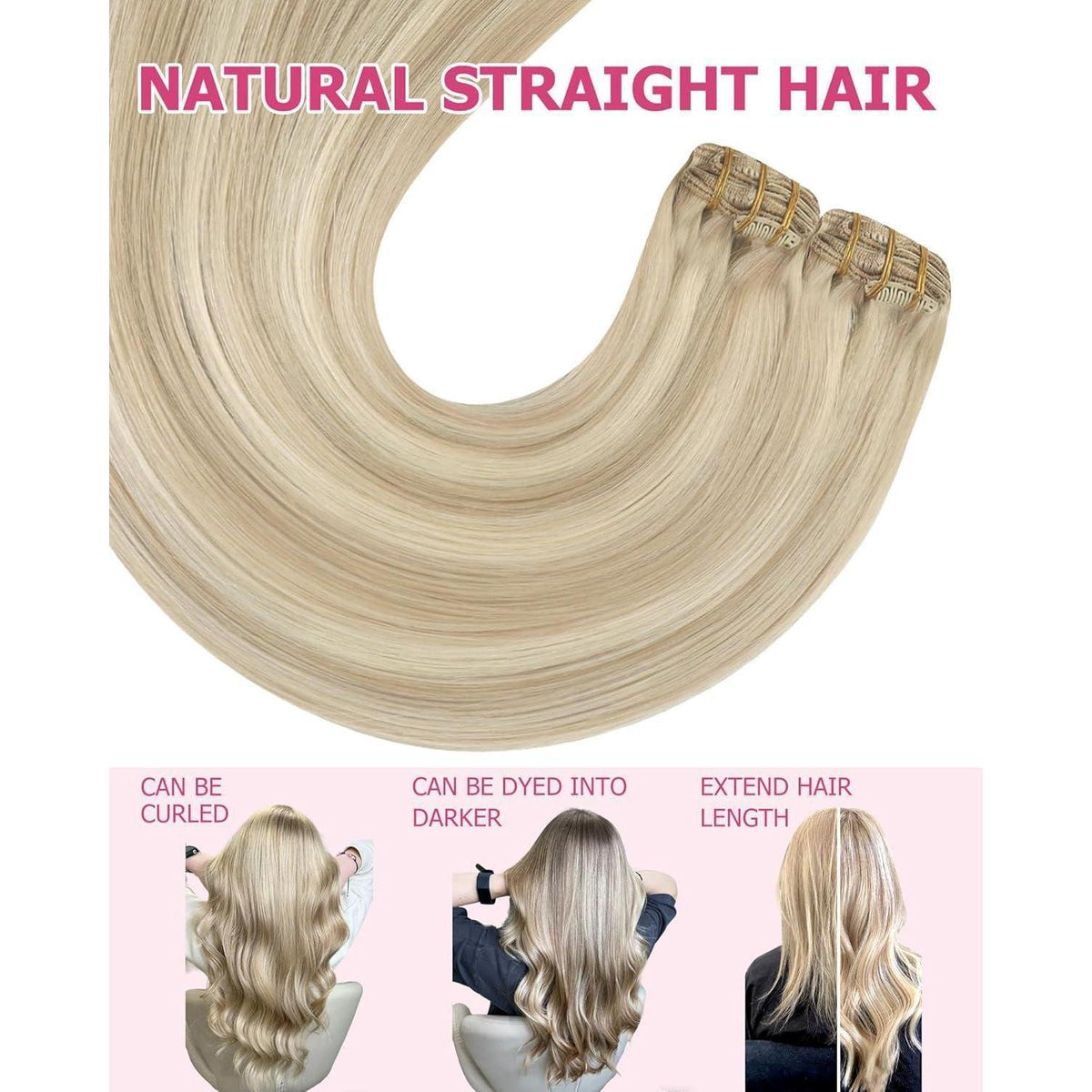 Blond Clip-in Echthaar Extensions 60cm – Volumenspendend & Vielseitig