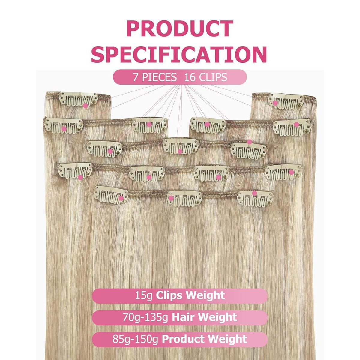 Blond Clip-in Echthaar Extensions 60cm – Volumenspendend & Vielseitig