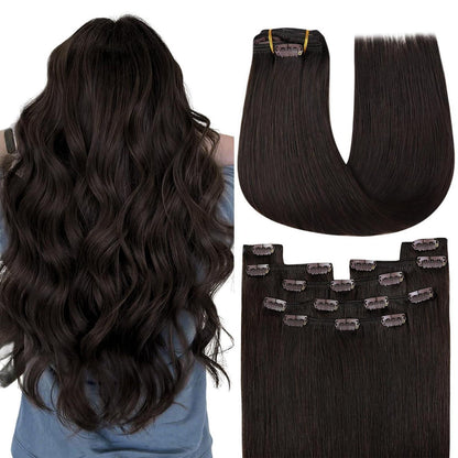 Clip-in Echthaarverlängerung Braun 60cm – 150g