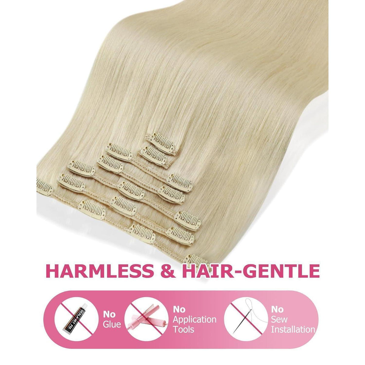 Blond Clip-in Echthaarverlängerung 60cm – 150g