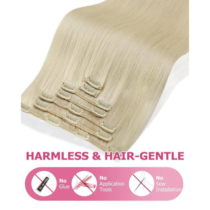 Blond Clip-in Echthaarverlängerung 60cm – 150g